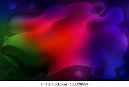 Dark Green, Red vector pattern with lines, ovals. Shining crooked illustration in memphis style. A new texture for your  ad, booklets, leaflets.