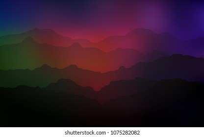 Dark Green, Red vector pattern with bubble shapes. Blurred geometric sample with gradient bubbles.  Textured wave pattern for backgrounds.