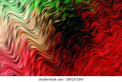 Dark Green, Red vector pattern with bent ribbons. Creative illustration in halftone marble style with gradient. Marble style for your business design.