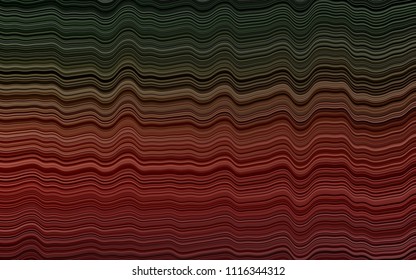 Dark Green, Red vector pattern with curved circles. Creative illustration in halftone marble style with gradient. Brand-new design for your ads, poster, banner.