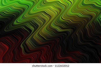 Dark Green, Red vector pattern with lamp shapes. Brand new colored illustration in marble style with gradient. The template for cell phone backgrounds.