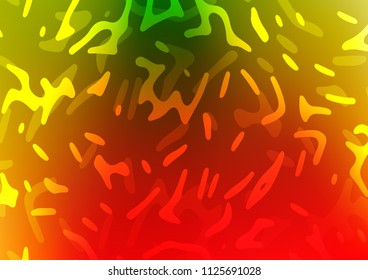 Dark Green, Red vector pattern with bent ribbons. Colorful abstract illustration with gradient lines. A completely new template for your business design.