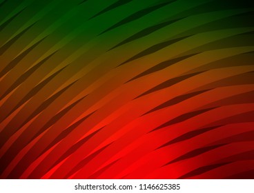 Dark Green, Red vector pattern with narrow lines. Shining colored illustration with narrow lines. The pattern can be used as ads, poster, banner for commercial.