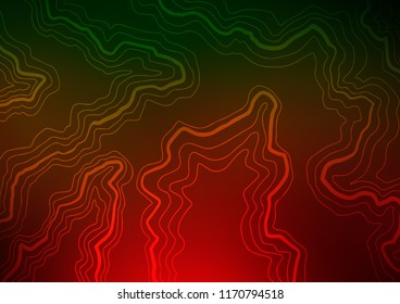 Dark Green, Red vector pattern with lava shapes. Creative geometric illustration in marble style with gradient. Textured wave pattern for backgrounds.