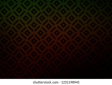 Dark Green, Red vector pattern with lines, rectangles. Colorful decorative design in simple style with lines, rhombuses. Best design for your ad, poster, banner.