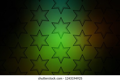 Dark Green, Red vector pattern with christmas stars. Modern geometrical abstract illustration with stars. Smart design for your business advert.