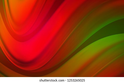 Dark Green, Red vector pattern with lines, ovals. A vague circumflex abstract illustration with gradient. New composition for your brand book.