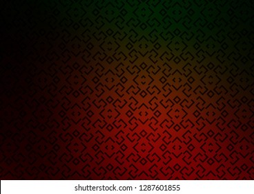 Dark Green, Red vector pattern with narrow lines. Decorative shining illustration with lines on abstract template. Best design for your ad, poster, banner.