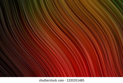 Dark Green, Red vector pattern with lines, ovals. Geometric illustration in marble style with gradient.  New composition for your brand book.