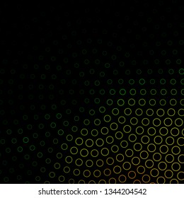 Dark Green, Red vector pattern with circles. Colorful illustration with gradient dots in nature style. Design for posters, banners.