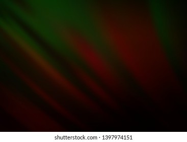 Dark Green, Red vector pattern with liquid shapes. A sample with blurred bubble shapes. A completely new template for your business design.