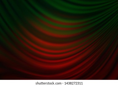 Dark Green, Red vector pattern with lava shapes. Modern gradient abstract illustration with bandy lines. New composition for your brand book.