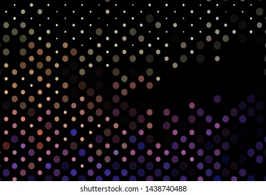 Dark Green, Red vector pattern with spheres. Modern abstract illustration with colorful water drops. Pattern of water, rain drops.
