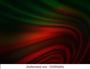 Dark Green, Red vector pattern with bubble shapes. Shining crooked illustration in marble style. Marble style for your business design.