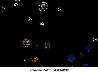 Dark Green, Red vector pattern with fresh ingredients. Decorative illustration with food on abstract template. Pattern for ads of breakfast, lunch, dinner.