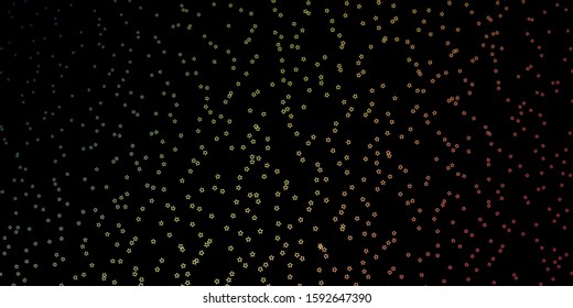 Dark Green, Red vector pattern with abstract stars. Colorful illustration with abstract gradient stars. Pattern for new year ad, booklets.