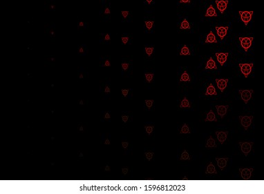 Dark Green, Red vector pattern with magic elements. Colorful vintage illustration with gradient alchemy shapes. Design for magic, spiritual events.