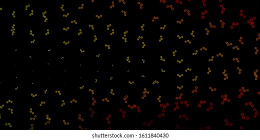 Dark Green, Red vector pattern with magic elements. Illustration with magical signs of spiritual power. Simple base for your occult design.