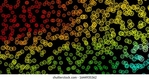 Dark Green, Red vector pattern with magic elements. Colorful mystic symbols with a gradient in ancient style. Background for esoteric, mystic designs.