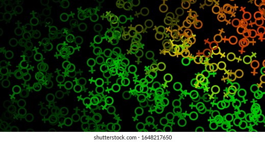 Dark Green, Red vector pattern with magic elements. Retro design in abstract style with witchcraft forms. Design for magic, spiritual events.