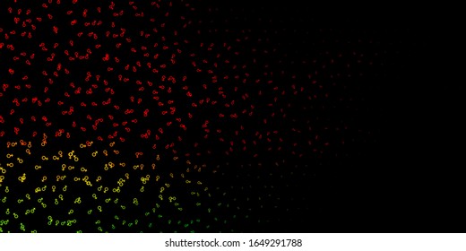 Dark Green, Red vector pattern with magic elements. Abstract illustration with gothic gradient shapes. Design for magic, spiritual events.