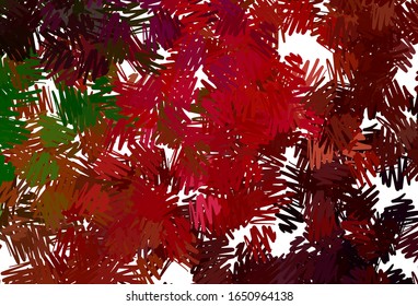 Dark Green, Red vector pattern with sharp lines. Lines on blurred abstract background with gradient. Smart design for your business advert.