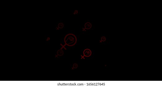 Dark Green, Red vector pattern with feminism elements. Abstract illustration with a depiction of women's power. Best design to show the power of women.