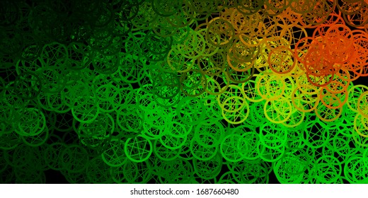 Dark Green, Red vector pattern with magic elements. Illustration with magical signs of spiritual power. Design for magic, spiritual events.