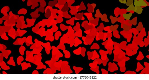 Dark green, red vector pattern with abstract shapes. Colorful illustration with simple gradient shapes. Background for cell phones.