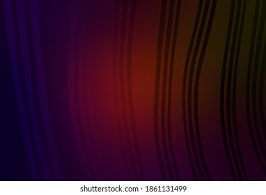 Dark Green, Red vector pattern with curved lines. Colorful abstract illustration with gradient lines. Best design for your business.