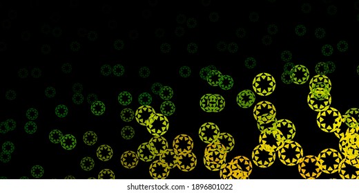 Dark green, red vector pattern with spheres. Illustration with set of shining colorful abstract spheres. Pattern for booklets, leaflets.