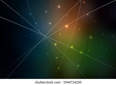 Dark Green, Red vector pattern with polygonals and circles. Beautiful illustration with circles, triangles in nature style. Background for a cell phone.