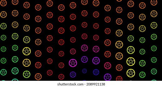 Dark Green, Red vector pattern with magic elements. Retro design in abstract style with witchcraft forms. Simple design for occult depiction.