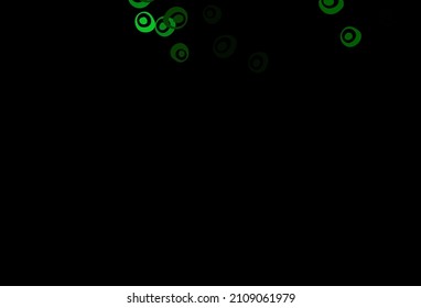 Dark Green, Red vector pattern with spheres. Modern abstract illustration with colorful water drops. Pattern for ads, leaflets.