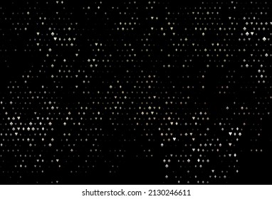 Dark green, red vector pattern with symbol of cards. Glitter abstract sketch with isolated symbols of playing cards. Pattern for ads of parties, events in Vegas.