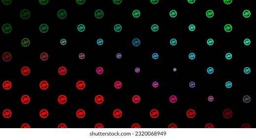 Dark Green, Red vector pattern with coronavirus elements. Simple design in abstract style with infection forms. Wallpaper for health protection.