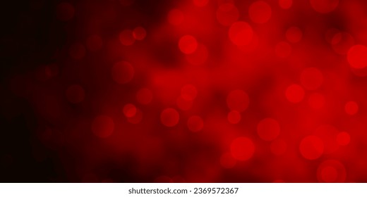 Dark Green, Red vector pattern with circles. Abstract decorative design in gradient style with bubbles. Design for your commercials.