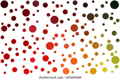 Dark Green, Red vector pattern of geometric circle shapes. Colorful mosaic banner. Geometric background with colored disks.