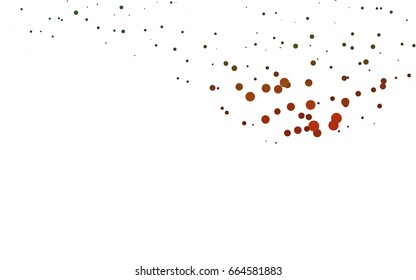 Dark Green, Red vector red pattern of geometric circles, shapes. Colorful mosaic banner. Geometric background with colored disks.