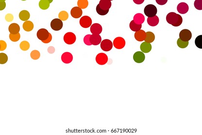 Dark Green, Red vector red pattern of geometric circles, shapes. Colorful mosaic banner. Geometric background with colored disks.