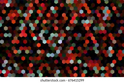 Dark Green, Red vector pattern. Hexagonal template. Geometric sample. Repeating hexagon shapes. Brand-New texture for your design. Pattern can be used for background