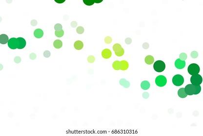Dark Green, Red vector pattern with colored spheres. Geometric sample of repeating circles on white background in halftone style.