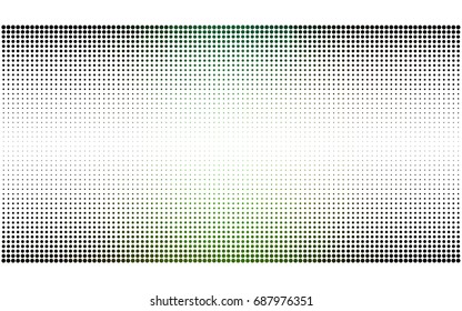 Dark Green, Red vector pattern with colored spheres. Geometric sample of repeating circles on white background in halftone style.