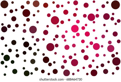 Dark Green, Red vector pattern with colored spheres. Geometric sample of repeating circles on white background in halftone style.