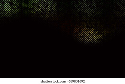 Dark Green, Red vector pattern with colored spheres. Geometric sample of repeating circles on white background in halftone style.
