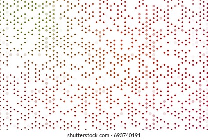 Dark Green, Red vector red pattern of geometric circles, shapes. Colorful mosaic banner. Geometric background with colored disks.