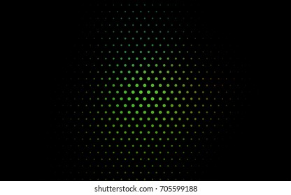 Dark Green, Red vector red pattern of geometric circles, shapes. Colorful mosaic banner. Geometric background with colored disks.