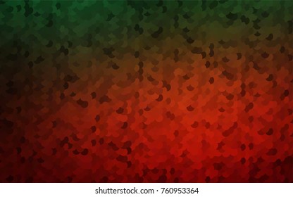 Dark Green, Red vector red pattern of geometric circles, shapes. Colorful mosaic banner. Geometric background with colored disks.