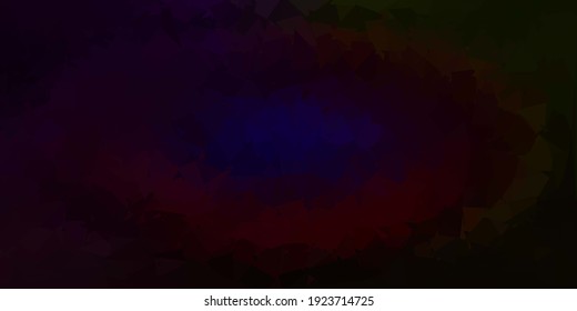 Plantilla de triángulo de poli vectorial rojo verde oscuro. Ilustración degradada de estilo poligonal con triángulos. Antecedentes para diseñadores web.