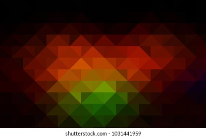 Dark Green, Red vector polygon abstract pattern. Colorful abstract illustration with gradient. Brand-new design for your business.
